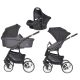 Riko Basic Sport 3in1 Multifunktionskinderwagen + Tasche - Grau