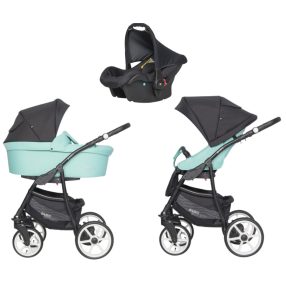   Riko Basic Sport 3in1 Multifunktions-Kinderwagen + Tasche - Grün