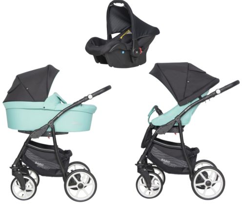 Riko Basic Sport 3in1 Multifunktions-Kinderwagen + Tasche - Grün