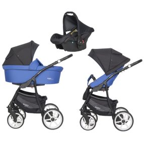   Riko Basic Sport 3in1 Multifunktions-Kinderwagen + Tasche - Blau