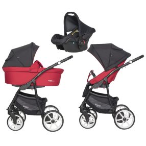   Riko Basic Sport 3in1 Multifunktionskinderwagen + Tasche - Rot