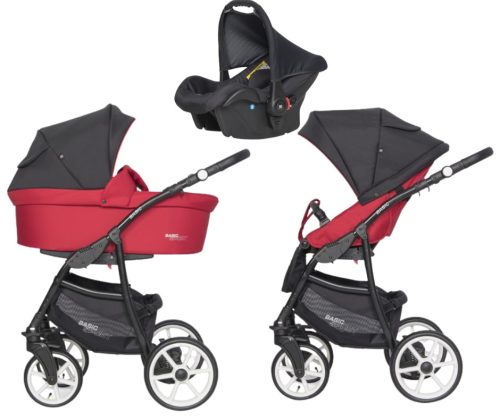 Riko Basic Sport 3in1 Multifunktionskinderwagen + Tasche - Rot
