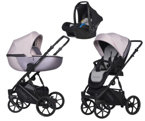 Riko Nesa 3in1 Multifunktions-Kinderwagen + Tasche - Rosa