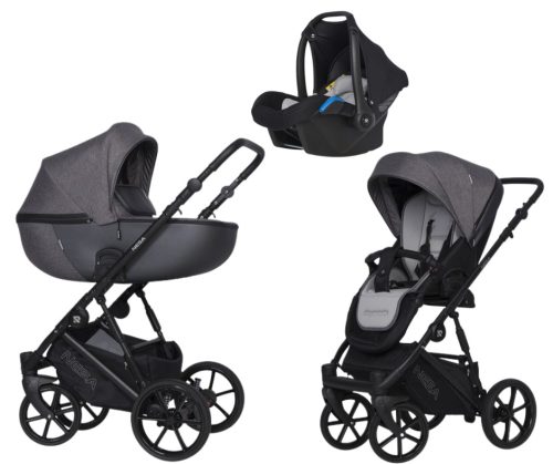 Riko Nesa 3in1 multifunktionaler Kinderwagen + Tasche - Anthrazit