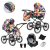 Kunert ROMANTIC 3in1 Multifunktionaler Retro-Kinderwagen - Regenbogen (schwarzes Gestell)