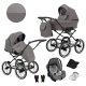Kunert ROMANTIC 3in1 Multifunktionaler Retro-Kinderwagen - Graphit ECO Leder (schwarzes Gestell)