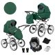 Kunert ROMANTIC Exclusive 3in1 Multifunktions-Retro-Kinderwagen - Grün (silberner Rahmen)