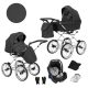 Kunert ROMANTIC 3in1 Multifunktionaler Retro-Kinderwagen - Dunkelgrau (graues Gestell)