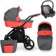 Kunert ROTAX 3in1 Multifunktionskinderwagen - Graphit/Orange gelb - schwarzes Gestell