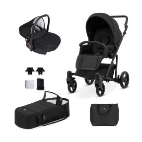   Kunert ROY 3in1 multifunktionaler Kinderwagen - Schwarz - schwarzes Gestell