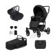 Kunert ROY 3in1 multifunktionaler Kinderwagen - Schwarz - schwarzes Gestell