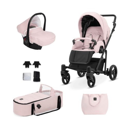 Kunert ROY 3in1 multifunktionaler Kinderwagen - Pink - schwarzes Gestell