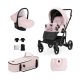 Kunert ROY 3in1 multifunktionaler Kinderwagen - Pink - schwarzes Gestell