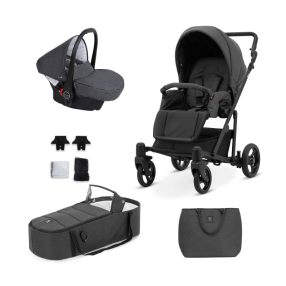   Kunert ROY 3in1 Multifunktionskinderwagen - Graphit - schwarzes Gestell