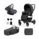 Kunert ROY 3in1 Multifunktionskinderwagen - Graphit - schwarzes Gestell