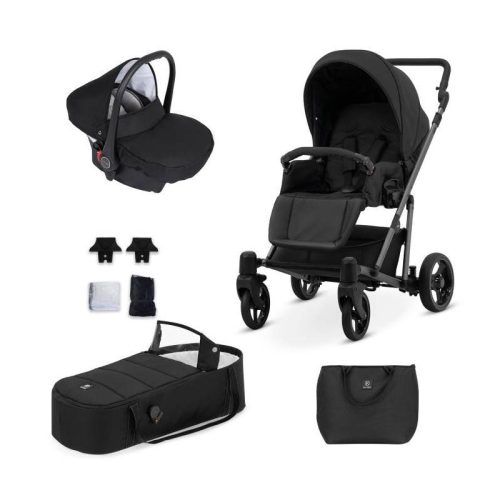 Kunert ROY 3in1 multifunktionaler Kinderwagen - Schwarz - graues Gestell