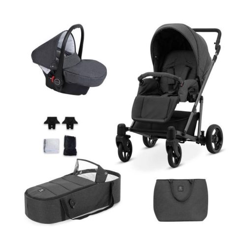 Kunert ROY 3in1 Multifunktionskinderwagen - Graphit - graues Gestell