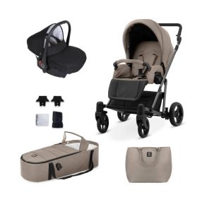   Kunert ROY 3in1 Multifunktionskinderwagen - Beige (Mocca) - graues Gestell