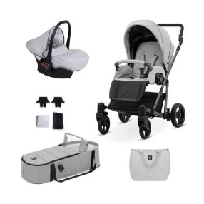   Kunert ROY 3in1 Multifunktionskinderwagen - Hellgrau (Grau) - graues Gestell