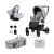 Kunert ROY 3in1 Multifunktionskinderwagen - Hellgrau (Grau) - graues Gestell