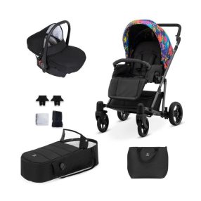   Kunert ROY 3in1 multifunktionaler Kinderwagen - Farbe Blau (Colorfull) - graues Gestell