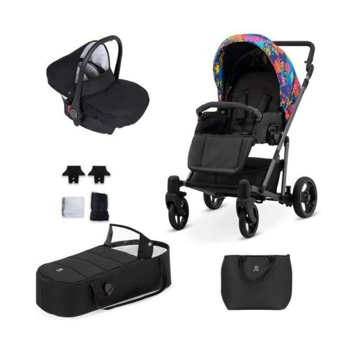 Kunert ROY 3in1 multifunktionaler Kinderwagen - Farbe Blau (Colorfull) - graues Gestell
