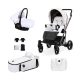 Kunert ROY 3in1 multifunktionaler Kinderwagen - Weiß/Floral (Delicate flowers) - graues Gestell