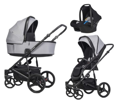Riko Senso 3in1 Multifunktionskinderwagen + Tasche - Grau