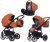 Riko Sigma 3in1 multifunktionaler Kinderwagen + Tasche - Braun