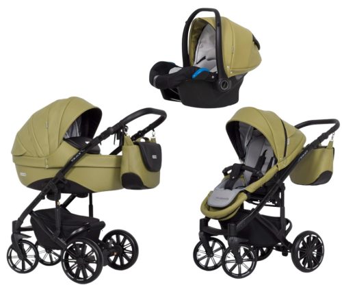 Riko Sigma 3in1 multifunktionaler Kinderwagen + Tasche - Olivgrün