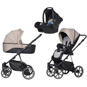   Riko Side 3in1 multifunktionaler Kinderwagen + Tasche - Nougat
