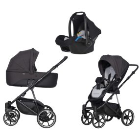   Riko Side 3in1 Multifunktionskinderwagen + Tasche - Anthrazit