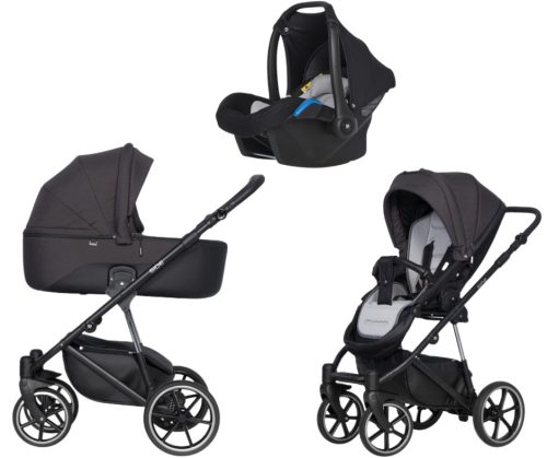 Riko Side 3in1 Multifunktionskinderwagen + Tasche - Anthrazit