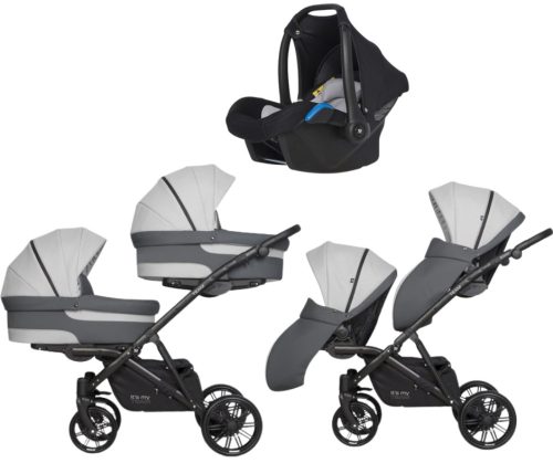 Riko Team 3in1 multifunktionaler Kinderwagen + Tasche -Grau
