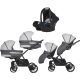Riko Team 3in1 multifunktionaler Kinderwagen + Tasche -Grau