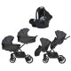 Riko Team 3in1 multifunktionaler Zwillingskinderwagen + Tasche -Antracit