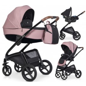 Riko XD 3in1 Multifunktions-Kinderwagen + Tasche - Pink