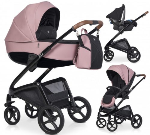 Riko XD 3in1 Multifunktions-Kinderwagen + Tasche - Pink