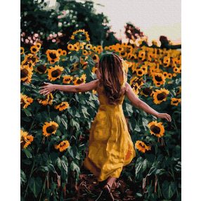   Malowanie po numerach Słoneczniki 40x50 Płótno + Farby + Pędzle