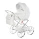 Junama Dolce Mini-Kinderwagen - Weiß (silberner Rahmen)