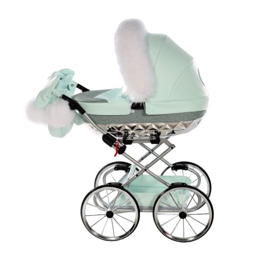 Junama Hand Craft Glitter Mini Kinderwagen - Mint/Silber