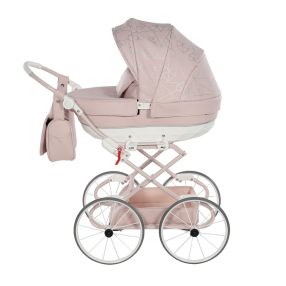   Junama Heart Classic Mini-Kinderwagen - Rosa/Weiß/Gemustert 