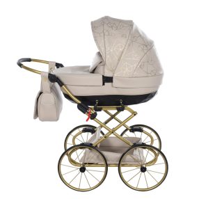 Junama Heart Classic Mini-Kinderwagen - Beige/Gemustert 
