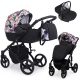 Kunert TIARO 3in1 multifunktionaler Kinderwagen - Schwarz/Blume (schwarzes Gestell)