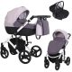 Kunert TIARO 3in1 Multifunktionskinderwagen - Lila (weißes Gestell)