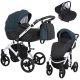 Kunert TIARO 3in1 Multifunktionskinderwagen - Schwarz/Grün (weißes Gestell)