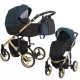Kunert TIARO Premium 3in1 Multifunktionskinderwagen - Schwarz/Grün (Goldrahmen)