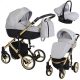 Kunert TIARO Premium 3in1 Multifunktionskinderwagen - Hellgrau (goldenes Gestell)