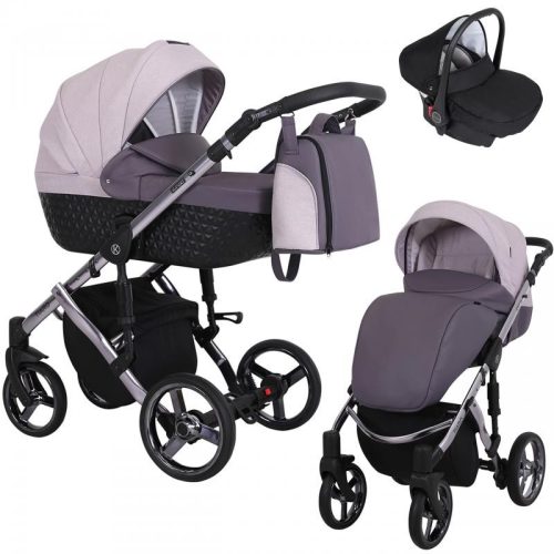 Kunert TIARO Premium 3in1 Multifunktionskinderwagen - Lila (graphitfarbenes Gestell)