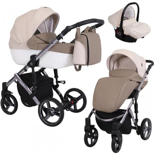Kunert TIARO Premium 3in1 Multifunktionskinderwagen - Braun/Creme (Graphitgestell)
